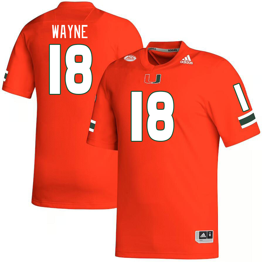 Men #18 Jayden Wayne Miami Hurricanes College Football Jerseys Stitched-Orange